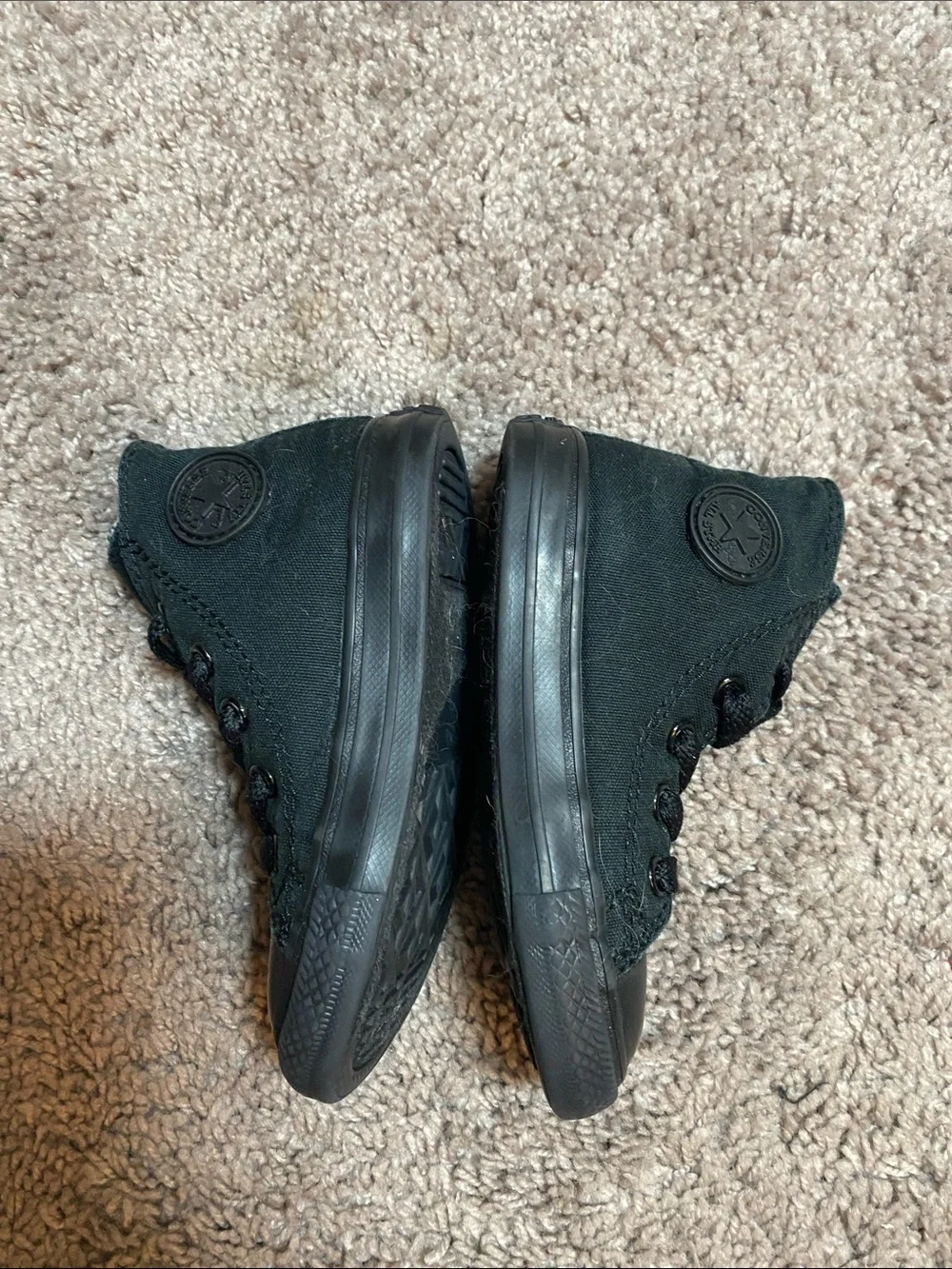 Converse Chuck Taylor Kids' Black on black High-Top Canvas Sneakers size 7